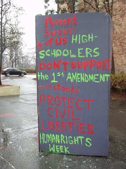 One to "protect civil rights" and the existing 1st Amendment.