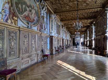 A hallway inside the Château de Fontainbleau. A hallway inside the Château de Fontainbleau.