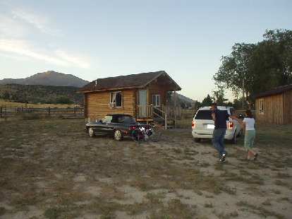 The rustic log cabin that we stayed in at the Almo Creek Outpost.