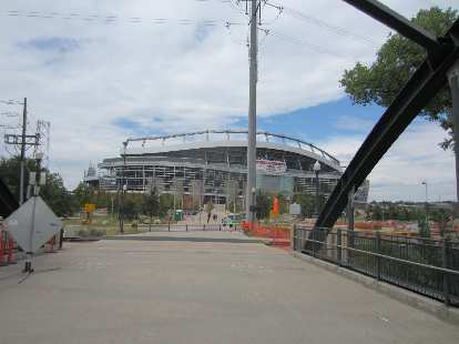 [Day 1, Mile 70, 12:01 p.m.] Sports Authority Field at Mile High, where the Denver Broncos play.