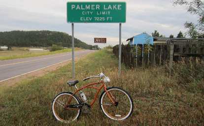 [Day 1, Mile 123, 6:00 p.m.] Made it to Palmer Lake, the high point of the ride at 7225 feet.