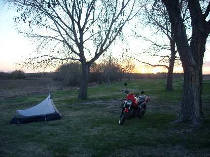 Got here with about an hour of daylight to set up camp, eat dinner, and call and text a few friends.