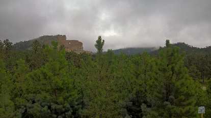 pine trees, Crazy Horse Memorial, grey clouds