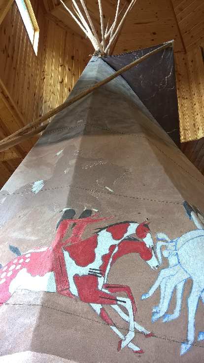 teepee inside Crazy Horse Memorial Visitor Center