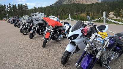 Motorcycles at Crazy Horse Memorial.