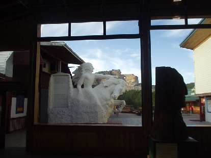Another view of the Crazy Horse mockup and mountain carving.