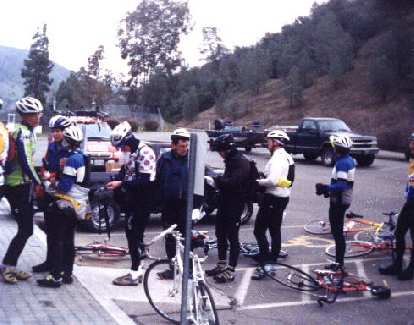 At a rest stop in the 1999 Davis 200k Brevet.