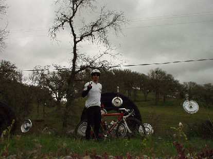 Mile 120, 3:58 p.m.: Back at the Hubcap Ranch, Canny and I stop for a picture. "Let's all have peace in the world," I was wishing. Mile 120, 3:58 p.m.: Back at the Hubcap Ranch, Canny and I stop for a picture. "Let's all have peace in the world," I was wishing.