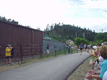 Coming down the finishing chute. Coming down the finishing chute.