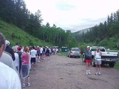 Now at Rochford -- the start of the race -- at 6:24 a.m., there was a long line for the port-a-potties. Now at Rochford -- the start of the race -- at 6:24 a.m., there was a long line for the port-a-potties.