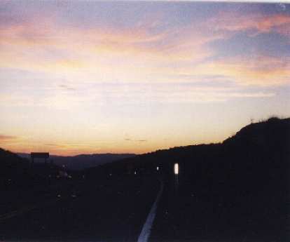 Dusk during the 2000 Death Valley Double Century. dusk, 2000 Death Valley Double Century