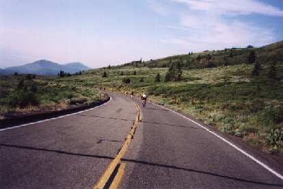 Going down the backside of Monitor Pass.