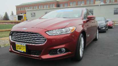 The Aston Martin-like front end of the Ford Fusion Energi,