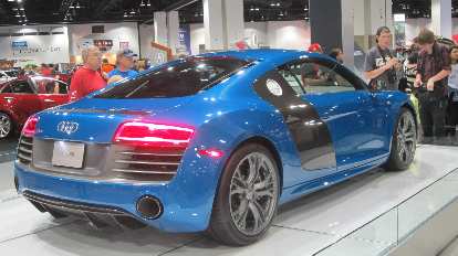 A blue 2015 Audi R8. blue 2015 Audi R8