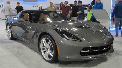 A grey 2015 Chevrolet Corvette. grey 2015 Chevrolet Corvette