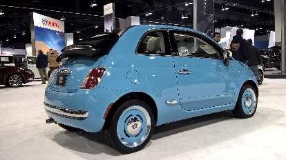 Blue 2016 Fiat 500 Cabrio.