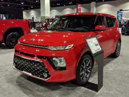 A red 2020 Kia Soul (third generation). A red 2020 Kia Soul (third generation).