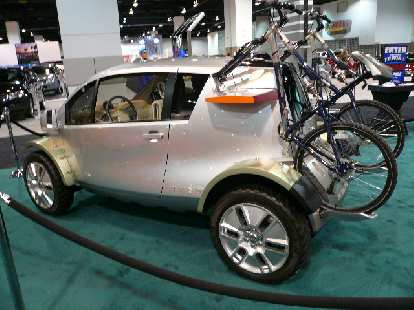 The Jeep Treo concept car could easily carry two bicycles without aftermarket attachments. Photo: The Jeep Treo concept car could easily carry two bicycles without aftermarket attachments.