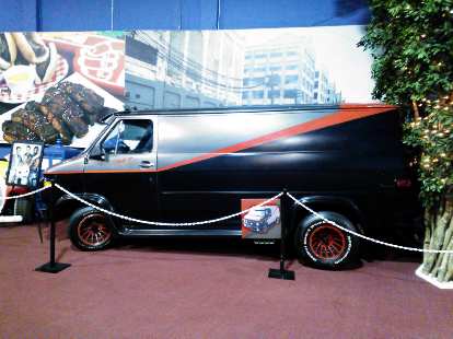 The iconic A-Team van, sans roof spoiler. The iconic A-Team van, sans roof spoiler.
