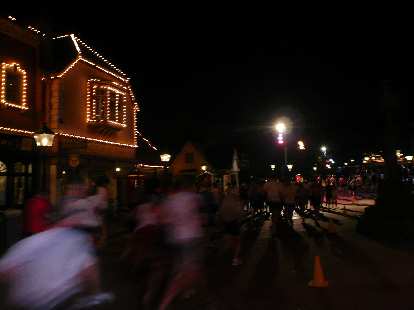 [Mile 2, 6:10 a.m.] Running around the area of the Epcot Center (possibly Ave. of the Stars)?