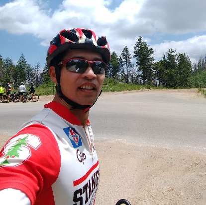 Felix Wong at the top of Rist Canyon for the first time during his Double Rist Canyon ride. Felix Wong at the top of Rist Canyon for the first time during his Double Rist Canyon ride.