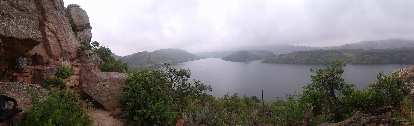 Panoramic view of Duncan's Rock and the Horsetooth Reservoir below. Photo: Diana Sanchez. Panoramic view of Duncan's Rock and the Horsetooth Reservoir below.