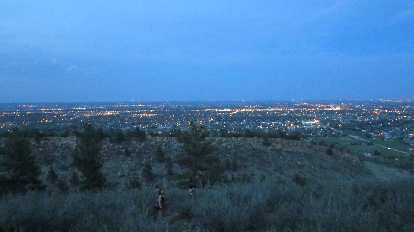 The lights of Fort Collins at dusk. The lights of Fort Collins at dusk.
