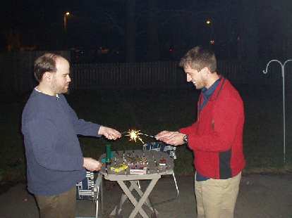 We (well mostly Sam and Dan) then rang in the new year by lighting 15-year-old sparklers and smoke bombs.