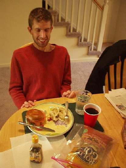 Dan and the great nova-lox-on-bagel and pot stickers he made for us. Thanks for the fun times, Dan!