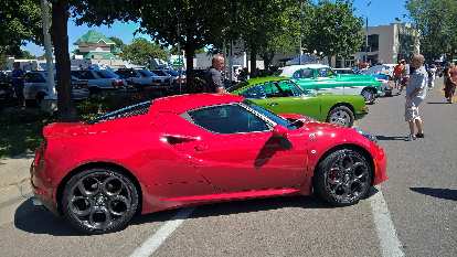 A red 2016 Alfa Romeo 4c. A red 2016 Alfa Romeo 4c.