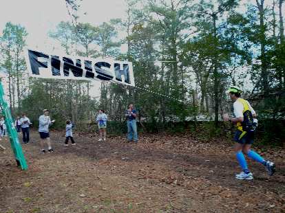 Dan coming in to the finish area for his fifth consecutive Ellerbe Springs Marathon finish.