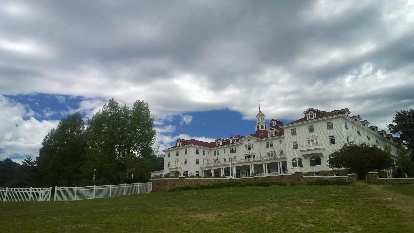 Stanley hotel with clouds above. Stanley hotel with clouds above.