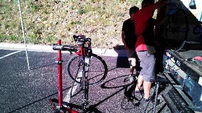 Another flat tire! At least the puncture was small enough that I could make it to the Bike Pro-Mobile Rest Stop 2.