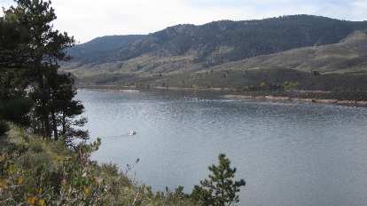 Horsetooth Reservoir with Lory State Park in the background.