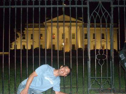 Me in front of the White House. President Obama was on a Midwest tour so was not home. (15 Aug 2011) Me in front of the White House. President Obama was on a Midwest tour so was not home.