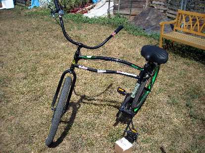 A folding bicycle.