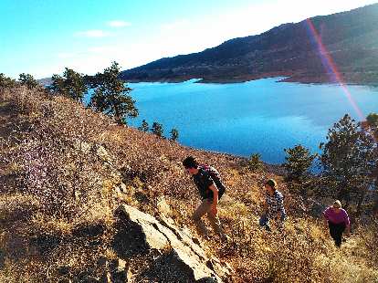 Hector, Dani and Tracy coming up from the Horsetooth Reservoir.