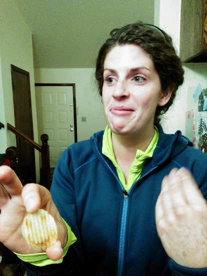 Ali found a happy potato chip.
