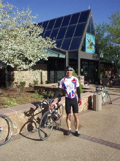 Canny and I at the Budweiser Visitor Center, the first rest stop. This is just 3 miles from home. Canny and I at the Budweiser Visitor Center, the first rest stop. This is just 3 miles from home.