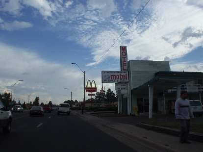 The main strip was covered with motels and fast food joints.
