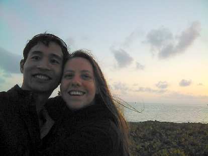 Felix Wong and Kelly watching a last Florida sunset.