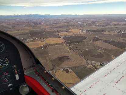 Flying over farmland over northeastern Colorado near Nebraska. Flying over farmland over northeastern Colorado near Nebraska.