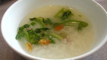 I had congee for breakfast (in addition to duck's blood noodle soup).