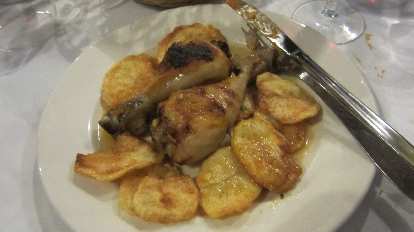 Chicken and potatoes.