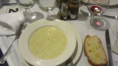 Soup and bread.