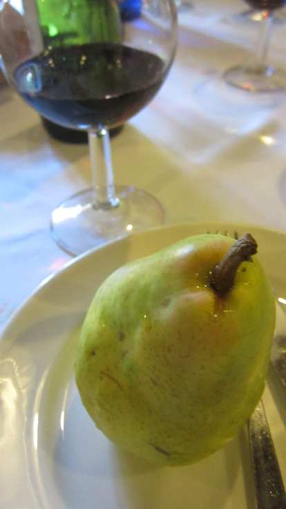 A pear for dessert.
