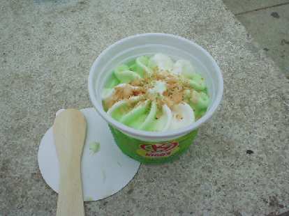 Kido's ice cream in Hue (with coconut).  Ice cream in Vietnam is (pleasantly) not as sweet in the U.S..