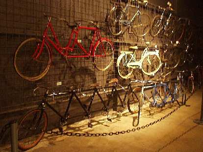 Old multi-person bicycles. Old multi-person bicycles.