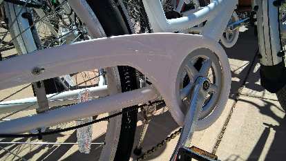 Chain guard on Zagster city share bicycle.