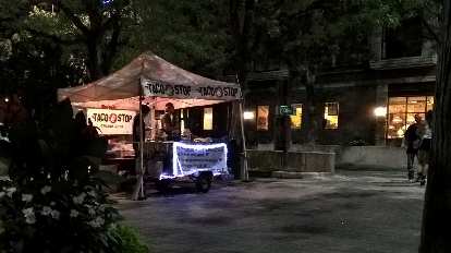 The Taco Stop in Old Town Fort Collins off Oak St. and College Ave. (07 Aug 2015) Taco stop food stand, Old Town Fort Collins